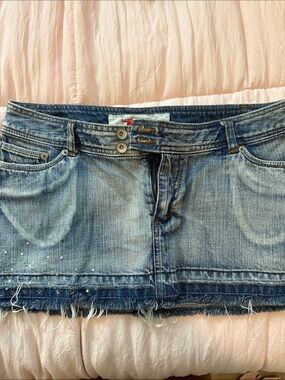 Denim Mini Skirt in Faded Blue - Women